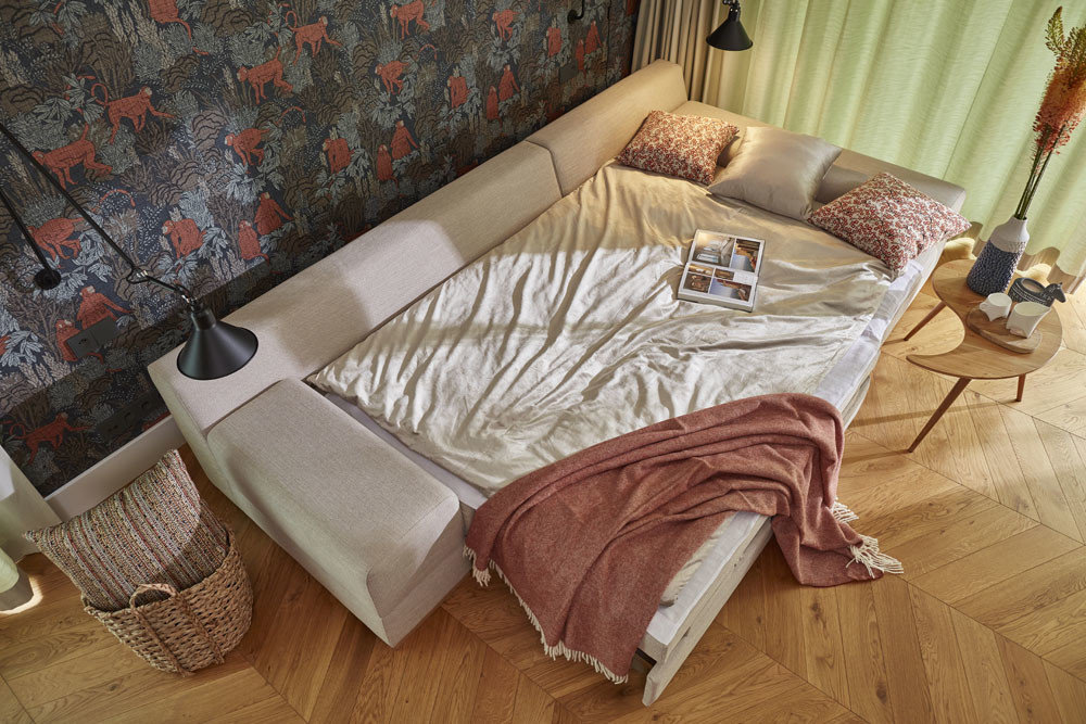 sofa z funkcją spania - kolekcja tapicerowanych mebli z funkcją spania - Calvados